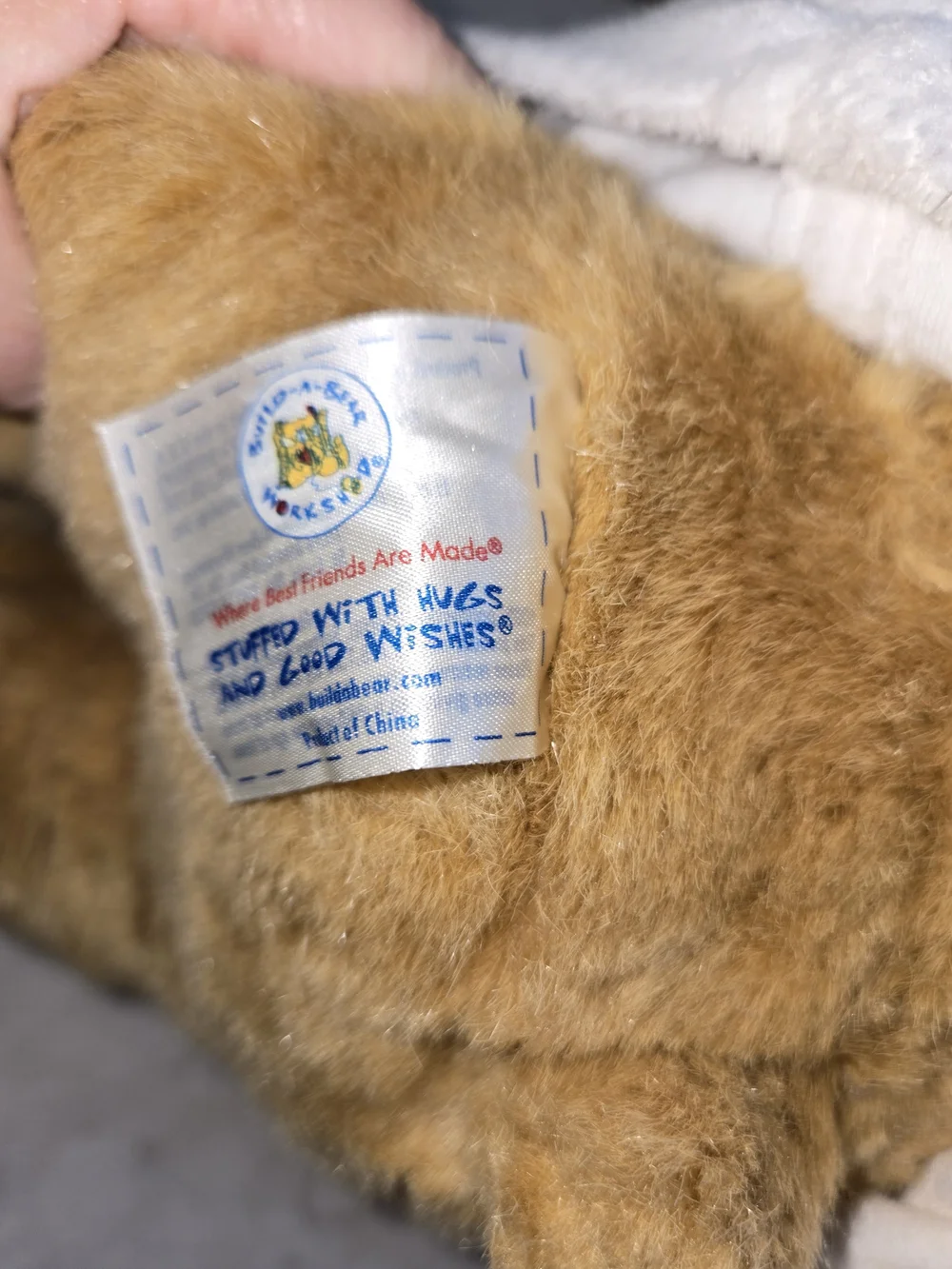 Build-A-Bear Plush Bear in White Hooded Robe